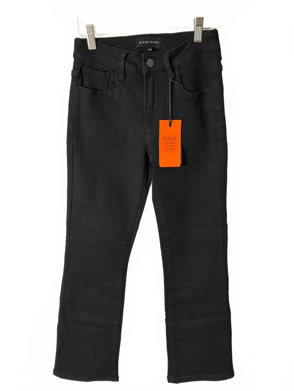 Risen Jeans Women's Black Straight Leg Jeans Size 24 New with Tags